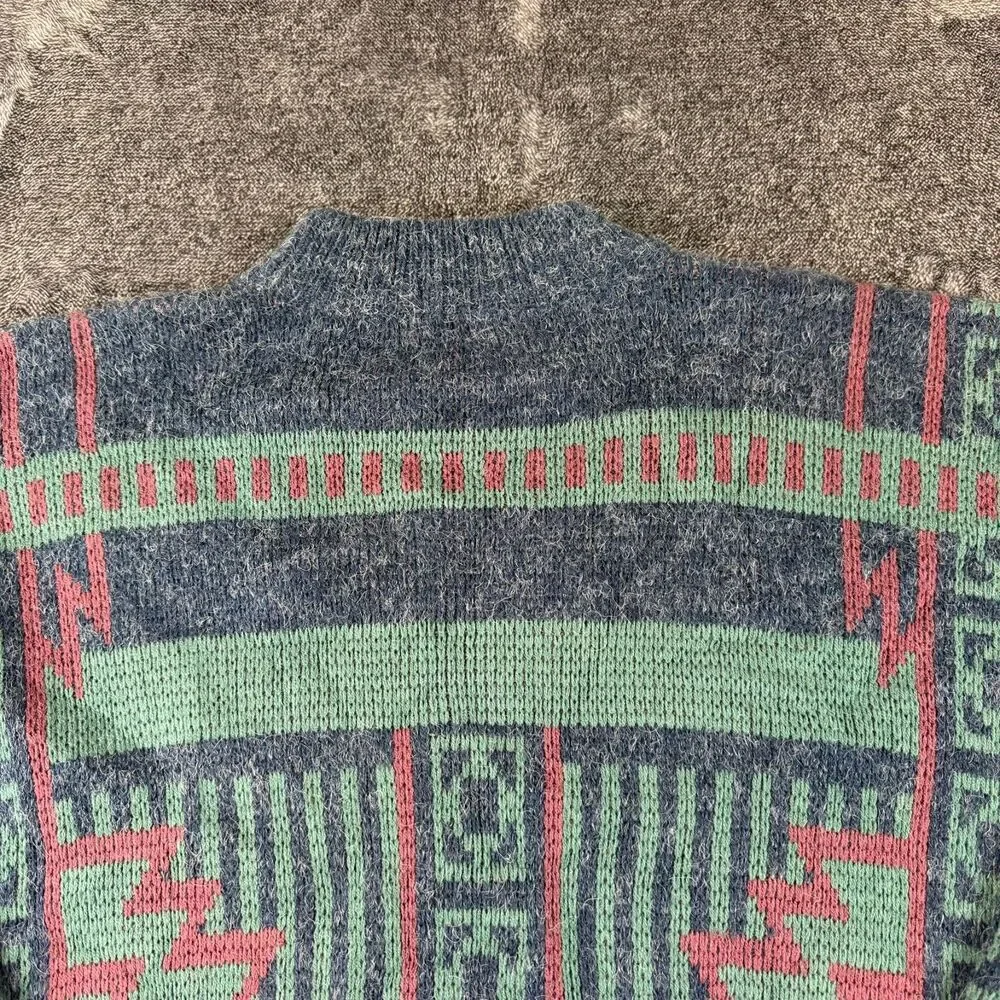 Vtg Mcgregor Fair Isle Nordic Multicolor Aztec Sweater Mock Neck Men's XL USA